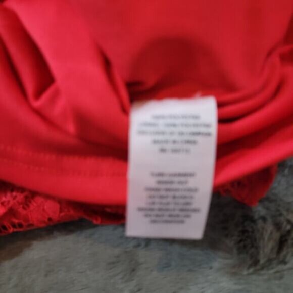 Nanette Lepore Red Lace Smock Blouse - Size Extra Large - Picture 7 of 11